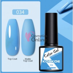 Oja semipermanenta KOSKOE color UV / LED Pure Color 8ml Cod 034 Sky Blue